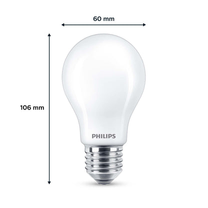 Philips Classic LED E27 Lampe, 60W, matt, warmweiß, nicht dimmbar, 6er Pack