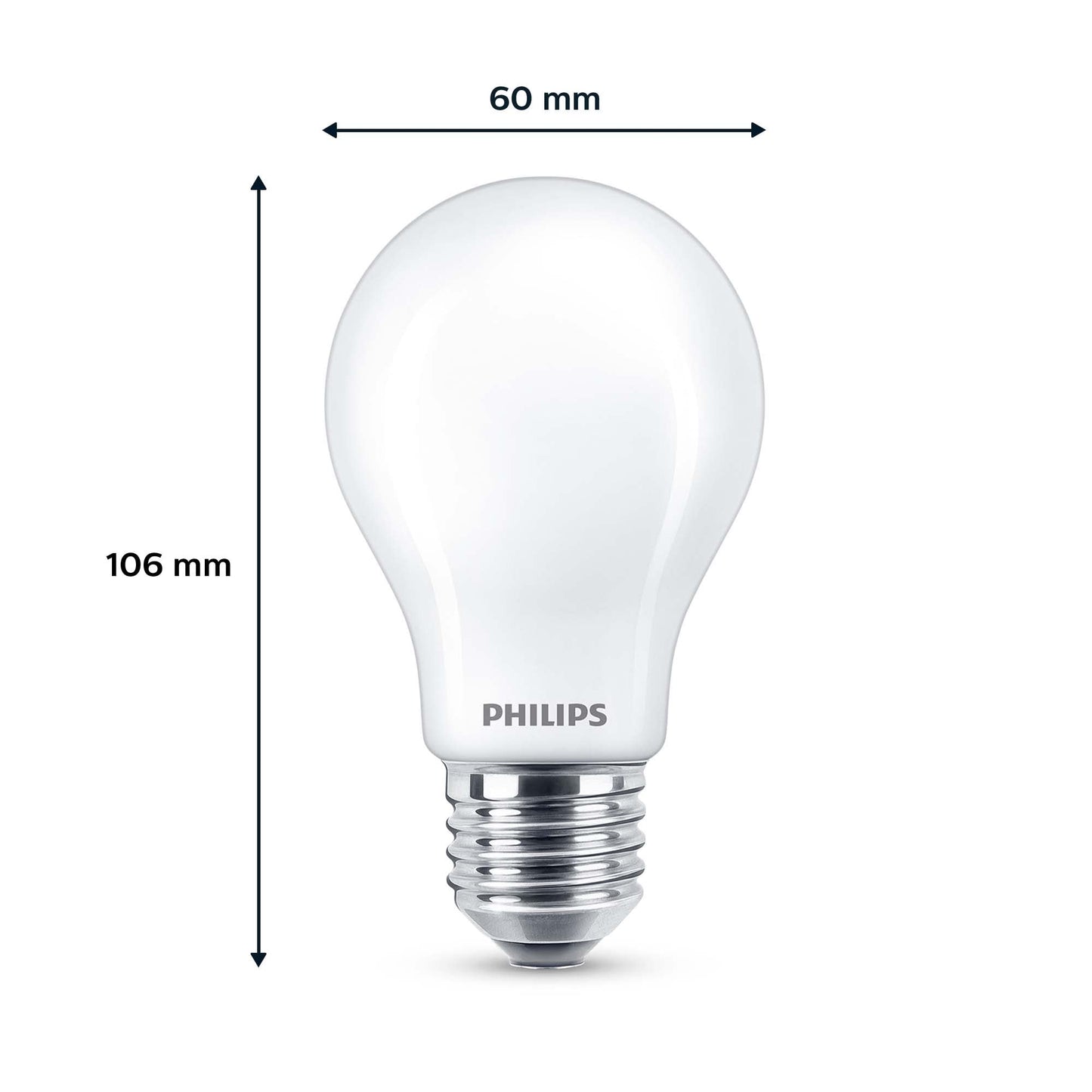 Philips Classic LED E27 Lampe, 60W, matt, warmweiß, nicht dimmbar, Doppelpack