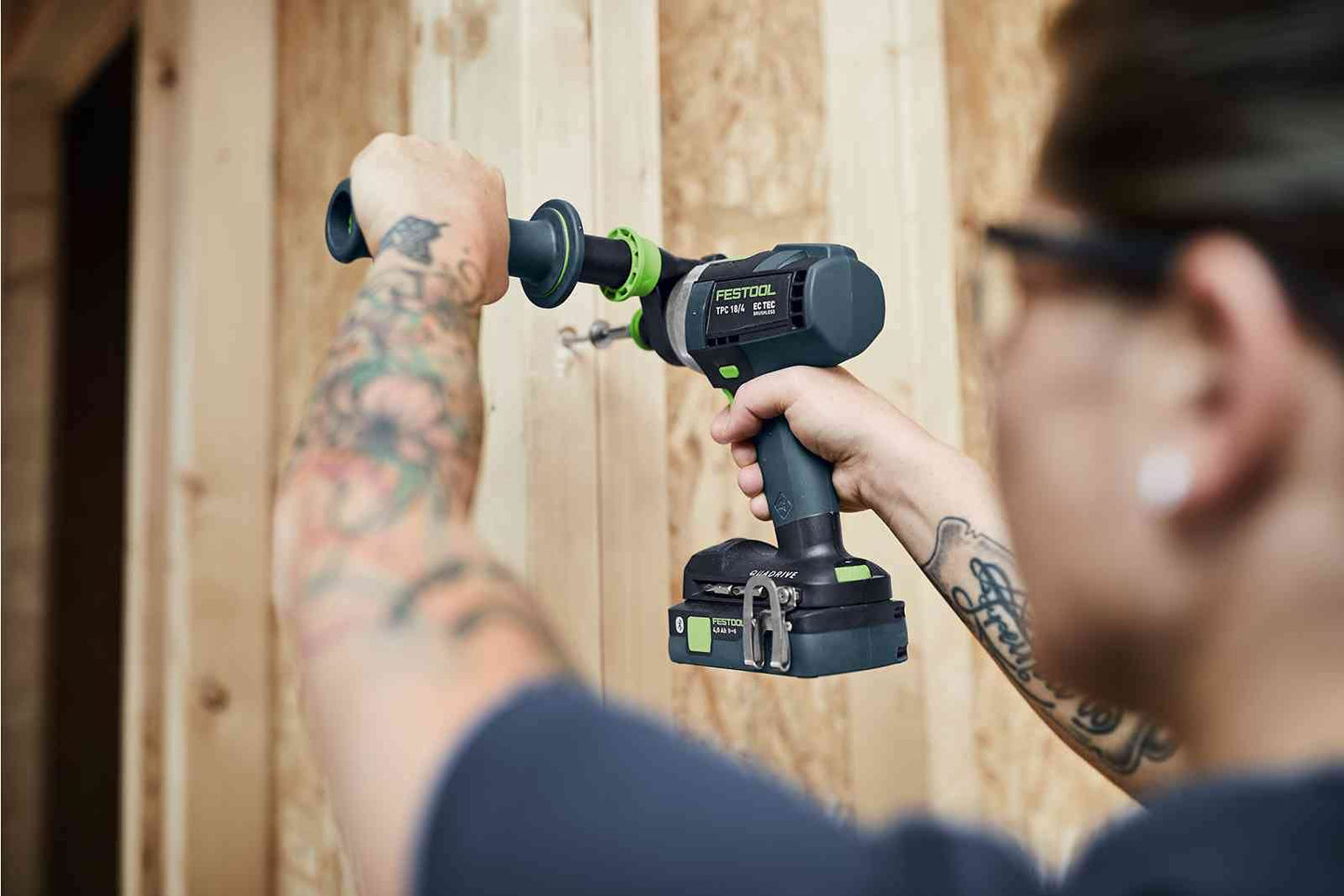 Festool TPC 18/4 Akku-Schlagbohrschrauber QUADRIVE Set XL – 2 Akkus, Schnelllader, im Systainer