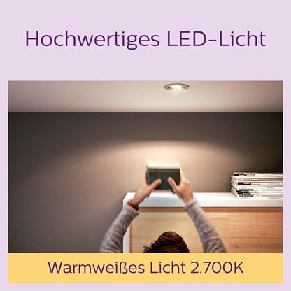 Philips LED Classic GU10 Lampen 6-er Pack (50 W), Reflektor LED Spots mit warmweißem Licht, energiesparende Lampen mit langer Nutzlebensdauer, Warmweiß